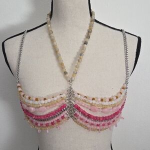 Pink Beaded Body Chain